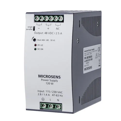 منبع تغذیه صنعتی میکروسِنس مدل MS700456 با خروجی ۴۸ ولت DC و توان ۱۲۰ وات