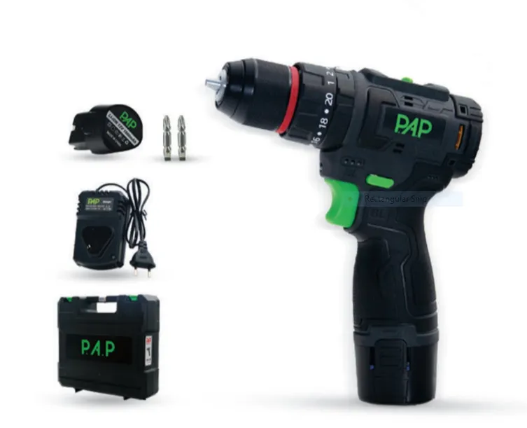 دریل شارژی پی ای پی مدل BID-1215 براشلس ۱۲ ولت با ۲ باتری